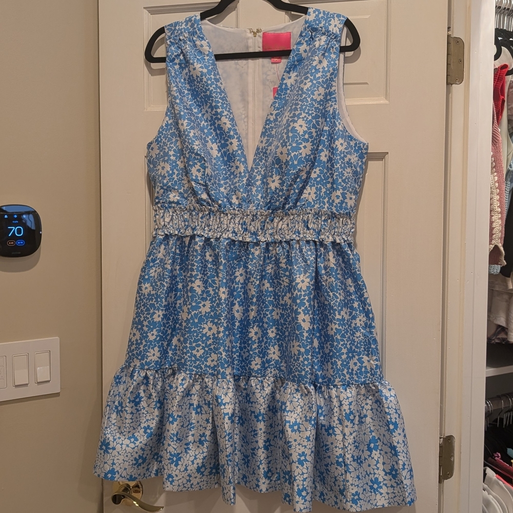 Lilly Pulitzer Fabiana Jacquard Dress Lunar Blue Baby Blues Jacquard NWT Size 12